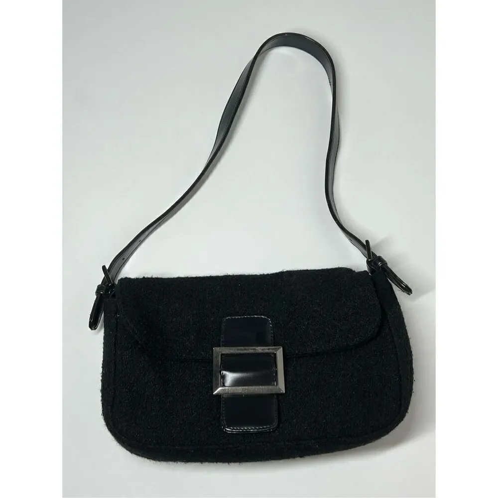 BECHAMEL BAGUETTE CLOTH HANDBAG Hobo Black